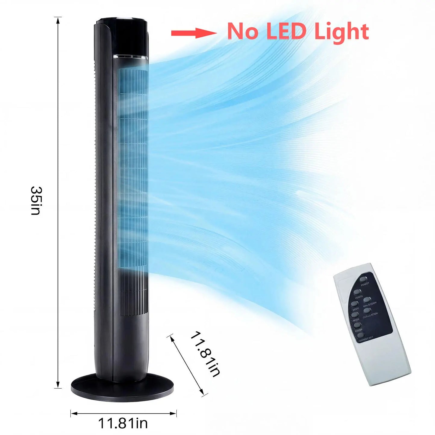 Silent Tower Fan for Bedroom – Bladeless Oscillating Fan with 12H Timer