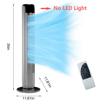 Silent Tower Fan for Bedroom – Bladeless Oscillating Fan with 12H Timer