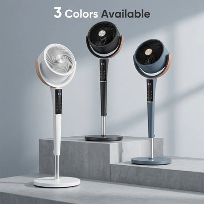 Quiet DC Pedestal Fan with Remote – 15 Speeds, 120° Oscillation & LED Light