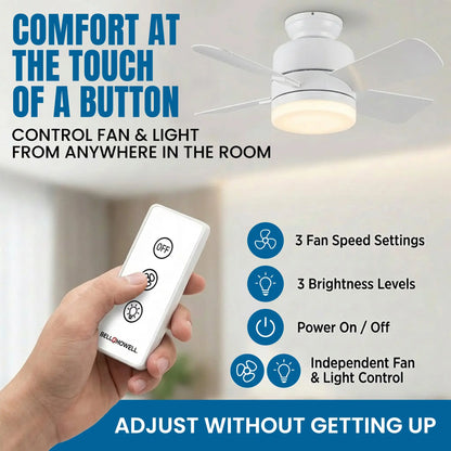 Remote Control Socket Ceiling Fan with Light
