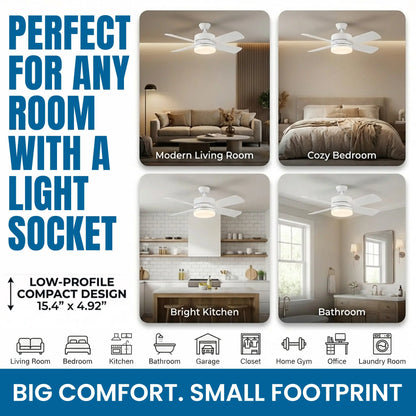 Remote Control Socket Ceiling Fan with Light