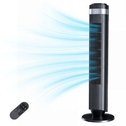 Silent Tower Fan for Bedroom – Bladeless Oscillating Fan with 12H Timer