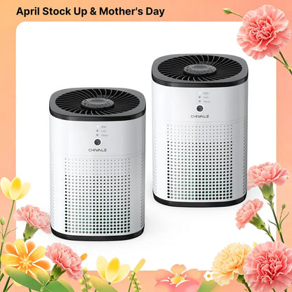 CHIVALZ Portable HEPA Air Purifier – 3-in-1 Filtration for Bedroom & Home