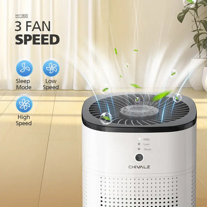 CHIVALZ Portable HEPA Air Purifier – 3-in-1 Filtration for Bedroom & Home