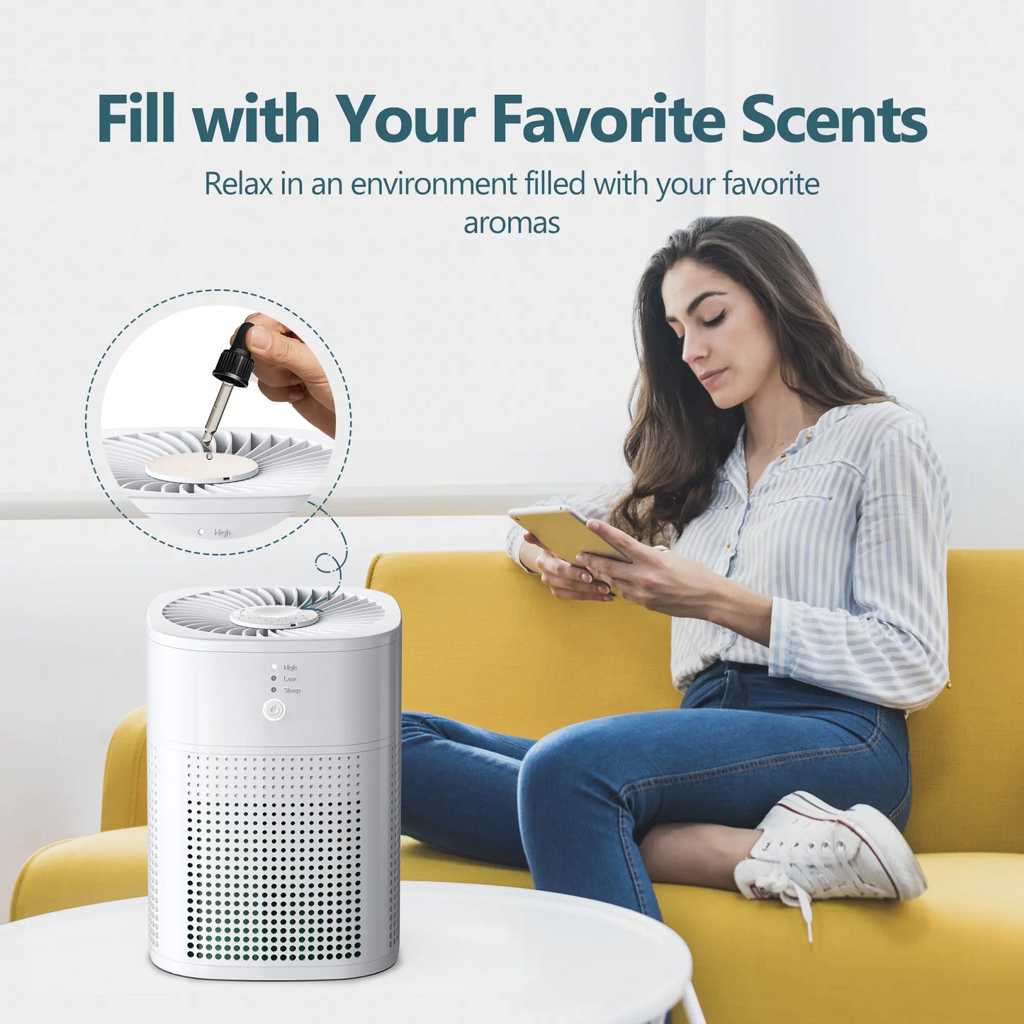 CHIVALZ Portable HEPA Air Purifier – 3-in-1 Filtration for Bedroom & Home