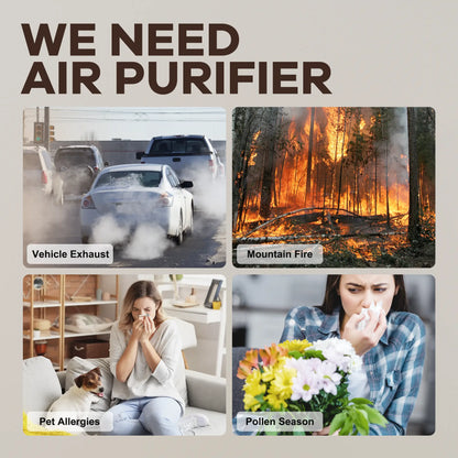 CHIVALZ Portable HEPA Air Purifier – 3-in-1 Filtration for Bedroom & Home