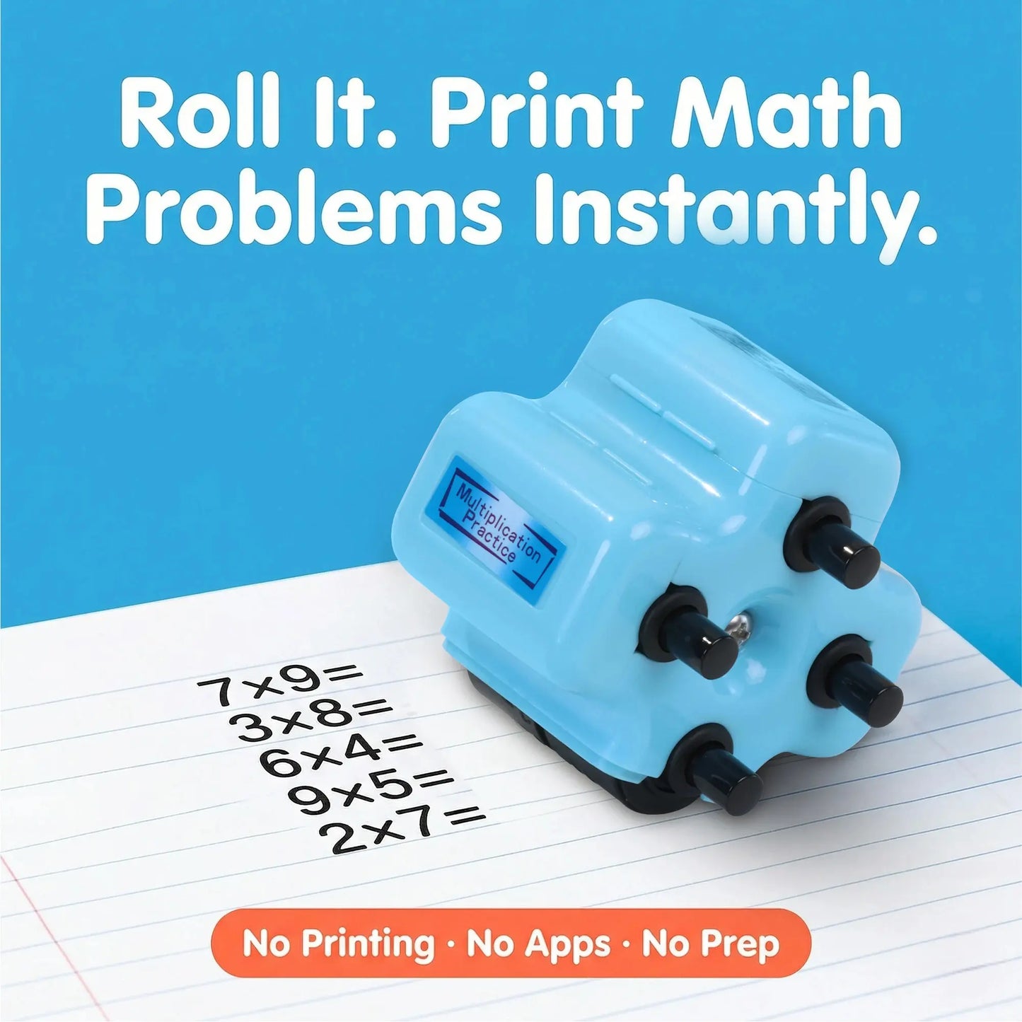 Math Practice Roller Stamp for Kids Ages 5–9, Classroom & Home Use