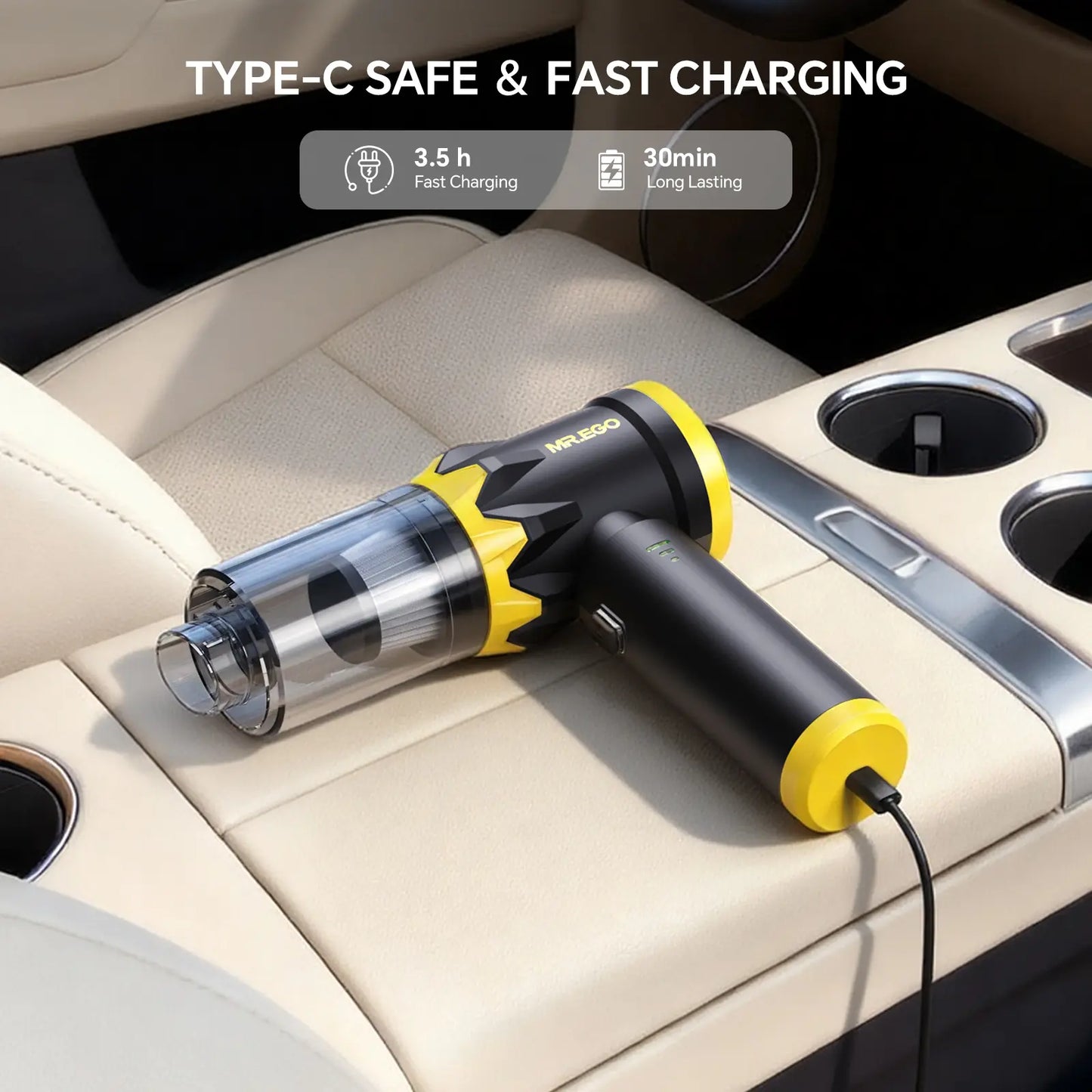 MR.EGO G2 Cordless Car Vacuum – 20000Pa 4-in-1 Portable Mini Cleaner