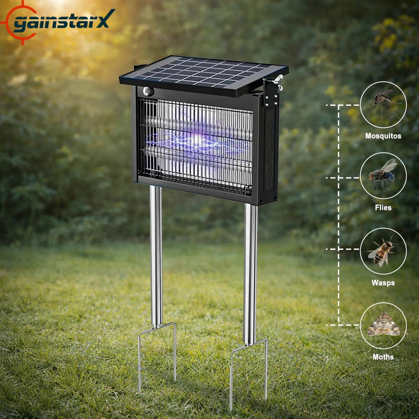 Gainstarx Solar Mosquito Zapper for Patio & Camping
