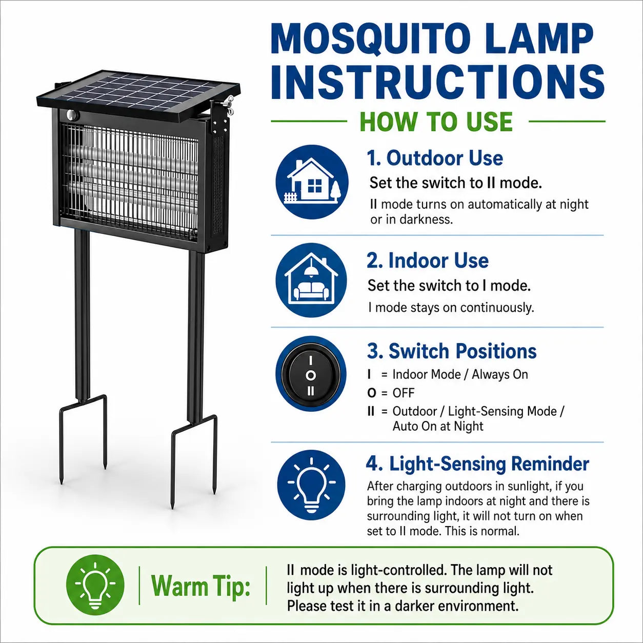 Gainstarx Solar Mosquito Zapper for Patio & Camping